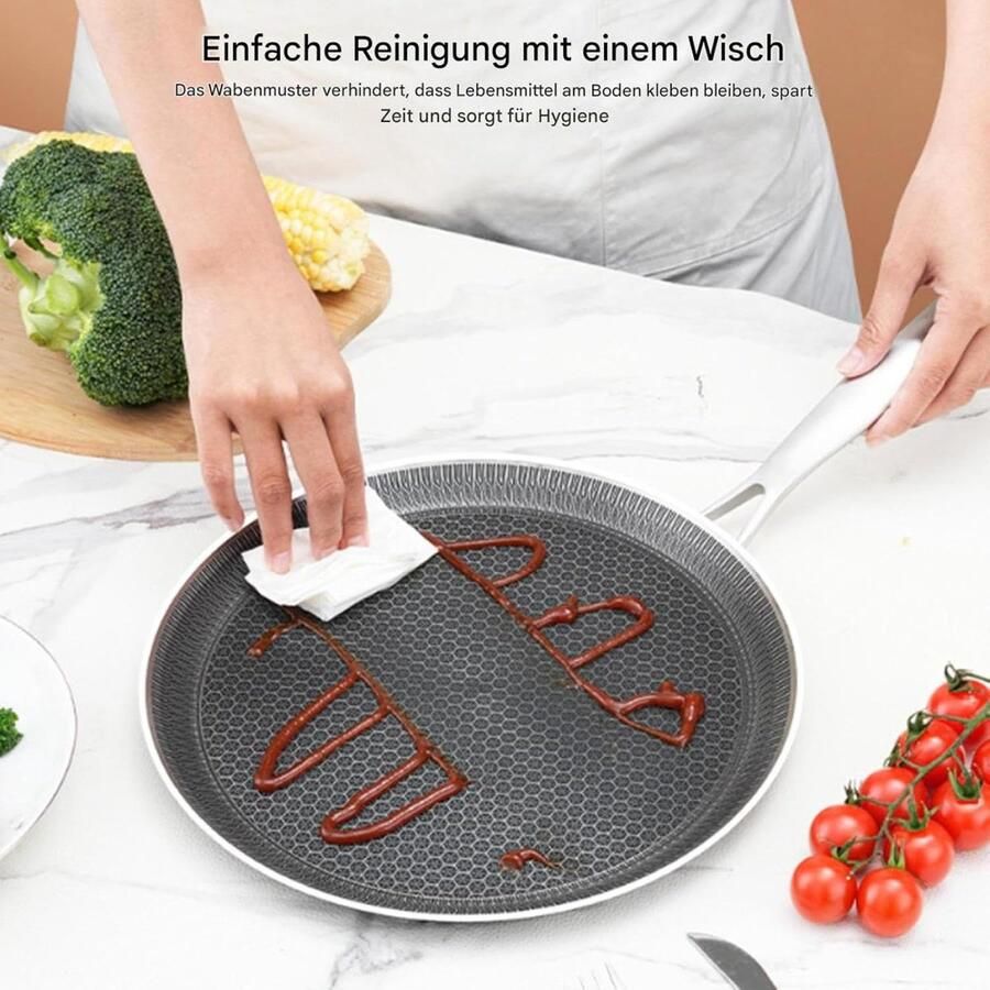 Pannenkoekenpan Crêpe grillplaat Ontbijt bereiden Honingraat anti-aanbaklaag 26 cm Zilver