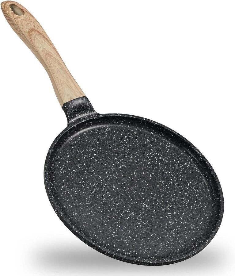 Pannenkoekenpan Crêpe pan Lekker bakken Granieten antiaanbaklaag 24 cm Grijs