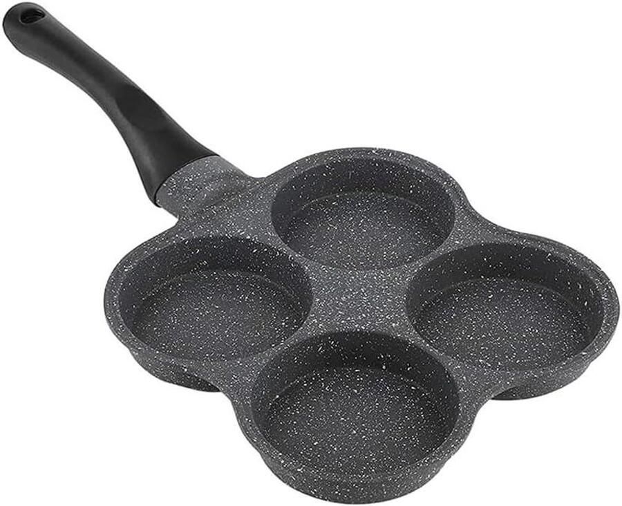 Pannenkoekenpan Crêpe pan Ontbijt maken 4 eieren tegelijk 195 cm Zwart