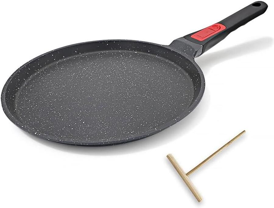 Pannenkoekenpan Crêpe pan Ontbijt maken Afneembaar handvat 20 cm Zwart