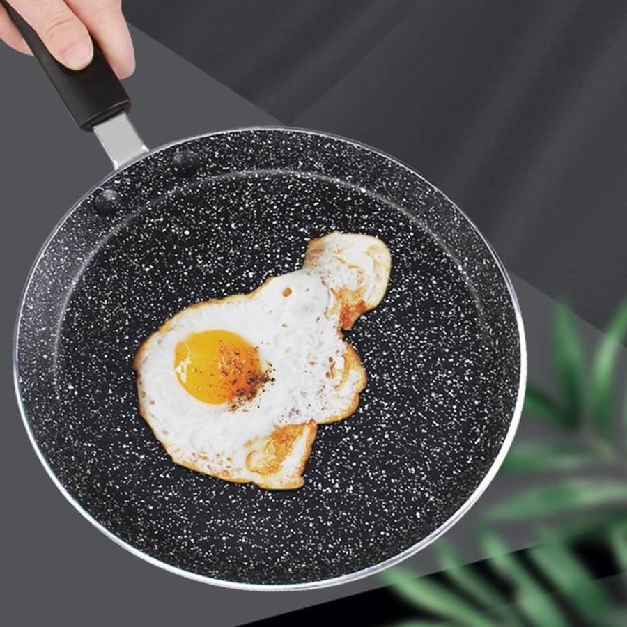 Pannenkoekenpan Crêpe pan Ontbijt maken Gelijkmatige warmte 18 cm Zwart Goud