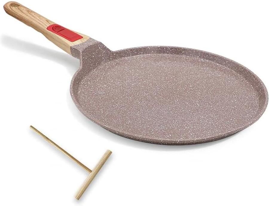 Pannenkoekenpan Crêpe pan Ontbijt maken Keramische antiaanbaklaag 25 cm Bruin