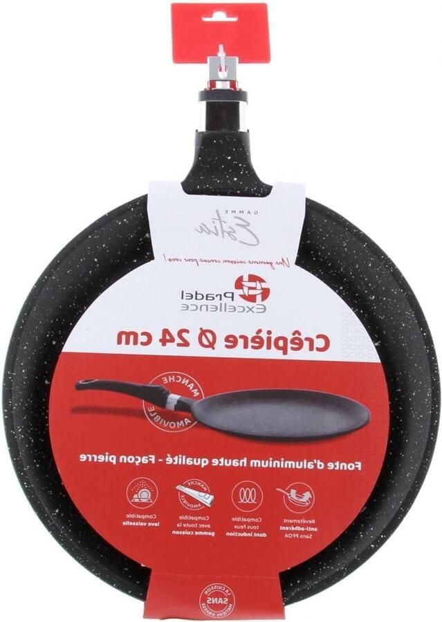 Pannenkoekenpan Crêpe pan Pannenkoeken bakken Anti-aanbaklaag 24 cm Zwart