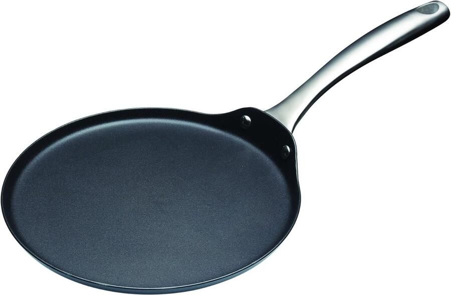 Pannenkoekenpan Crepe pan Pannenkoeken bakken Antiaanbaklaag 24 cm Zilver Zwart