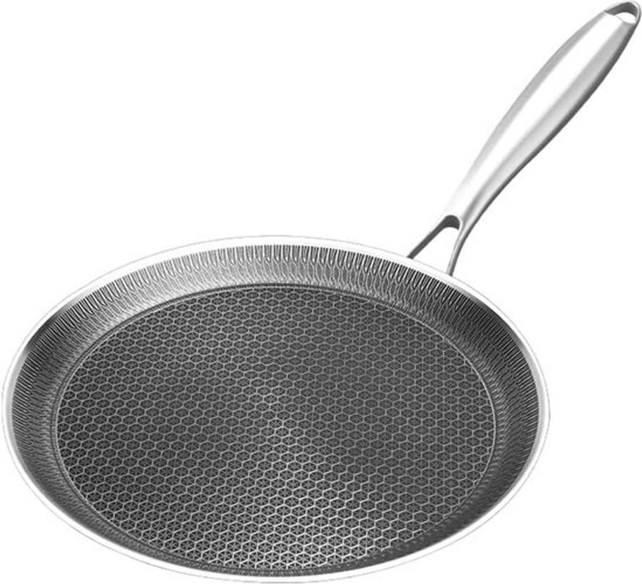 Pannenkoekenpan Antiaanbak Koekenpan Grillpan Buiten Koken Honingraat Coating 28 cm Diameter Zwart