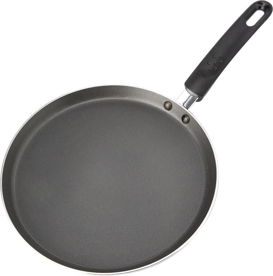Pannenkoekenpan crêpepan inductieveilig en antiaanbaklaag met gedrukt recept 24 cm (11) zwart