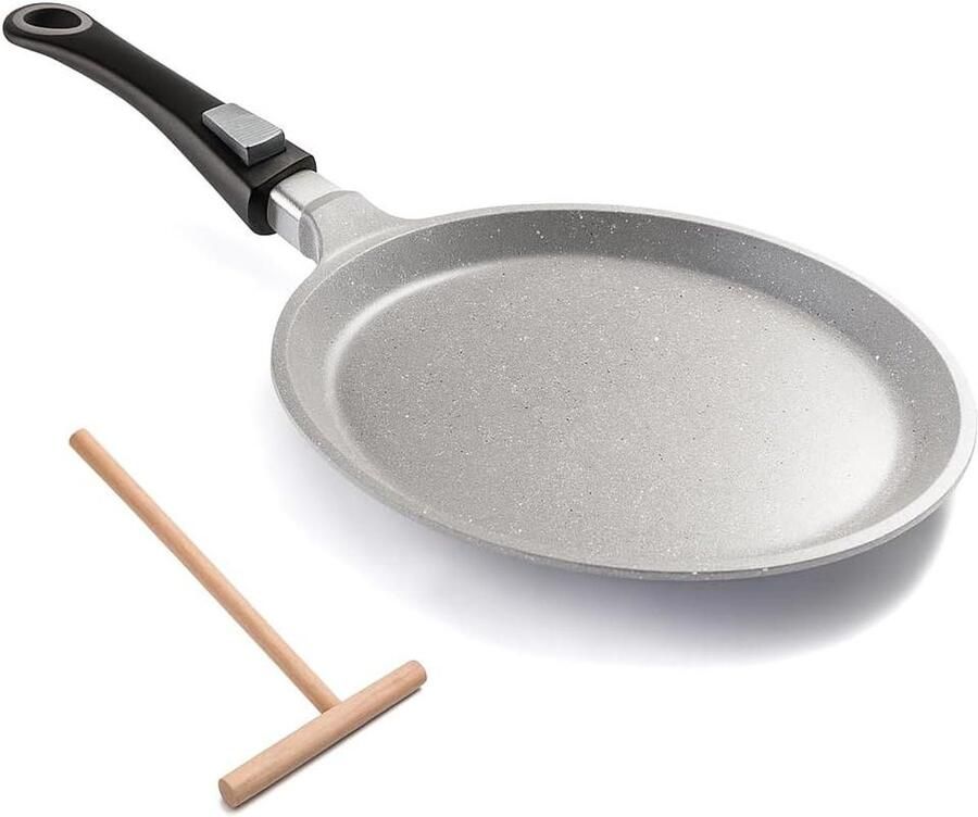 Pannenkoekenpan Crêpepan koekenpan Lekker koken Echte steendeeltjes 24 cm Zwart