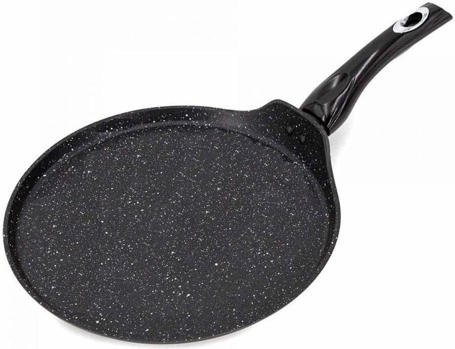 Pannenkoekenpan Crêpepan Koekenpan Pannenkoeken bakken Drielaagse marmercoating 28 cm Zwart