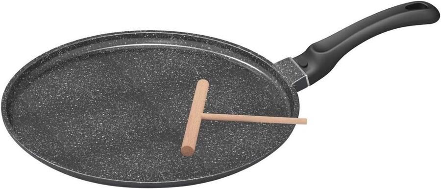 Pannenkoekenpan Crêpepan Koekenpan Pannenkoeken Bakken Granieten Coating Ø 26 cm Zwart