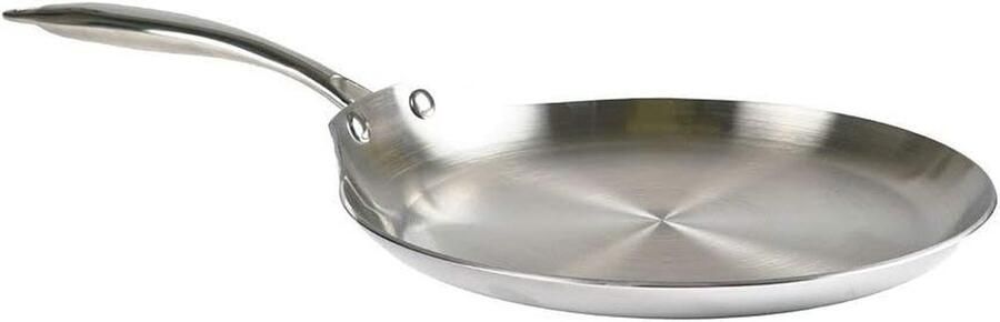 Pannenkoekenpan Crêpepan Koekenpan Pannenkoeken Bakken Roestvrij Staal 26 cm Zwart