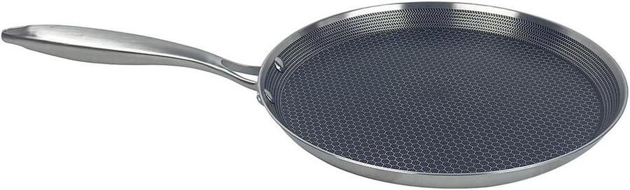Pannenkoekenpan Crêpepan Koekenpan Rond Lekker Koken 3D Honingraat Antiaanbak 28 cm Diameter Metallic