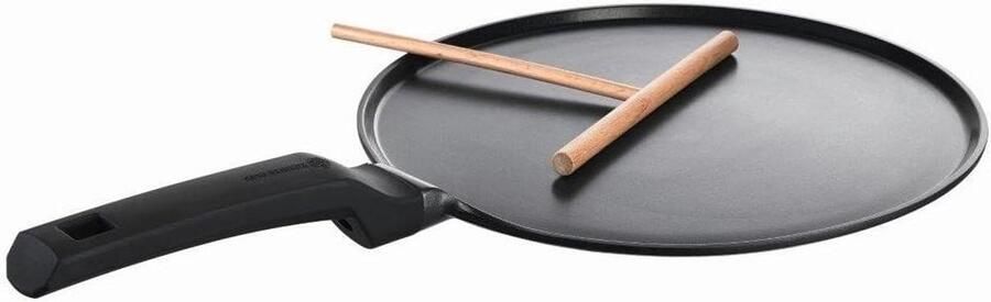 Pannenkoekenpan Crêpepan Omeletpan Lekkere Pannenkoeken Maken XXL Anti-aanbaklaag 28 cm Diameter Zwart