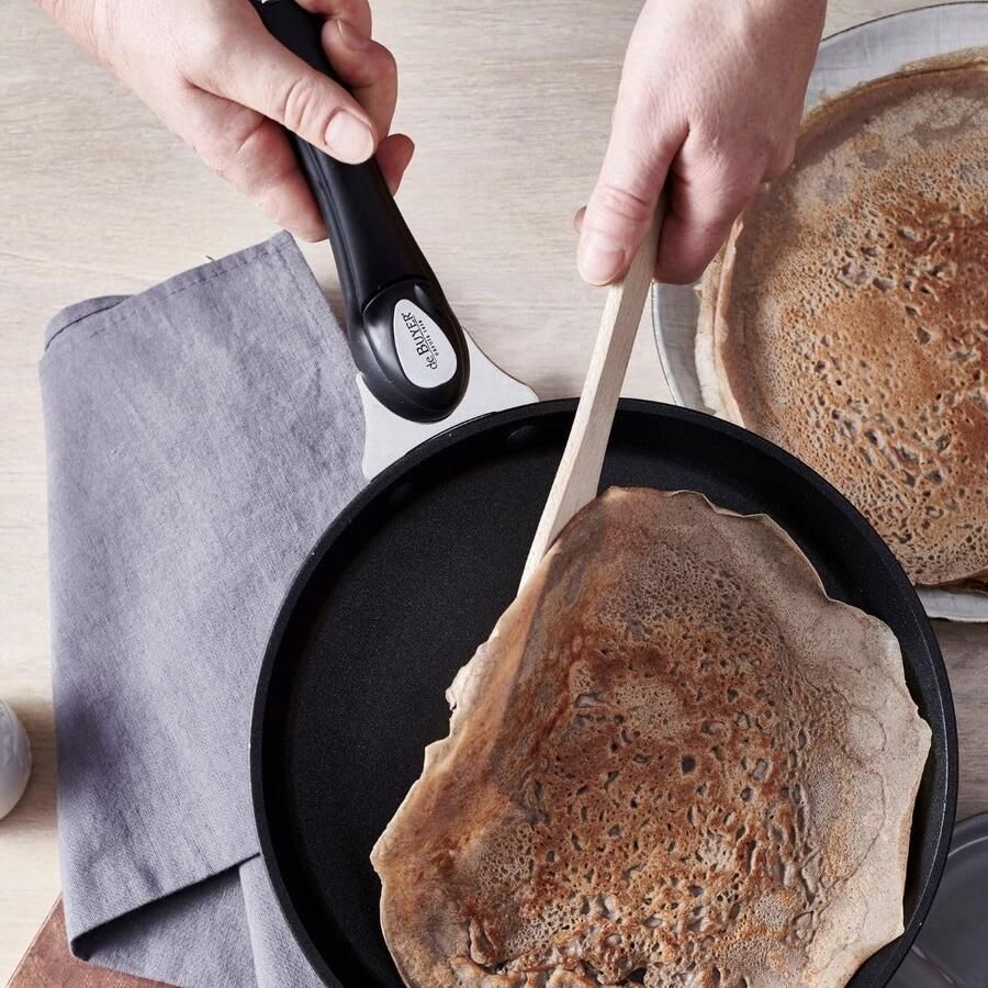 Pannenkoekenpan Crepepan Ontbijt Bakken Afneembare Handgreep 30 cm Diameter Grijs
