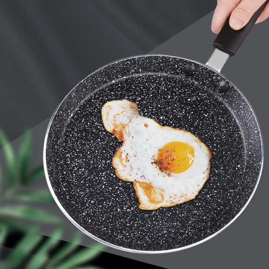 Pannenkoekenpan Crêpe pan Ontbijt maken Gelijkmatige warmte 18 cm Zwart goud