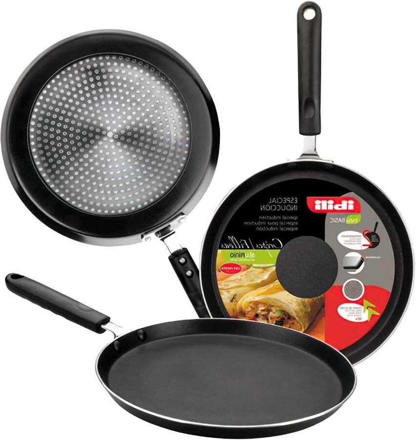 Pannenkoekenpan Crêpepan Ontbijt Maken Antiaanbaklaag 26 cm Zwart