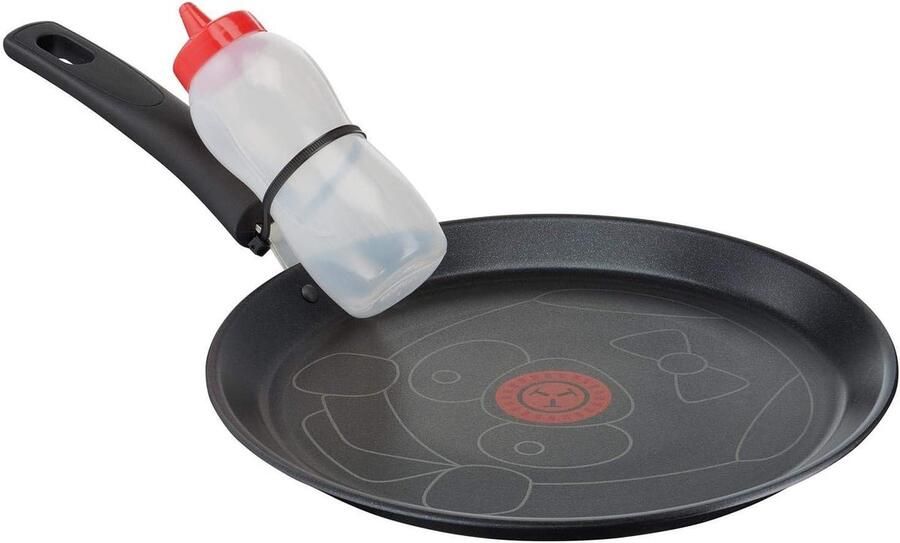 Pannenkoekenpan Crêpepan Panda Leuke pannenkoeken maken Antiaanbaklaag met dierenfiguur 25 cm Zwart