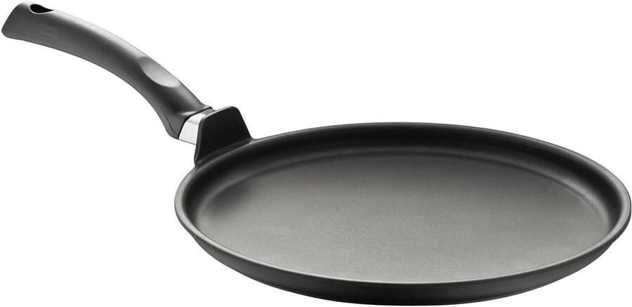 Pannenkoekenpan Crêpepan Omeletpan Vetarm Bakken Extra Platte Rand 28 cm Zwart