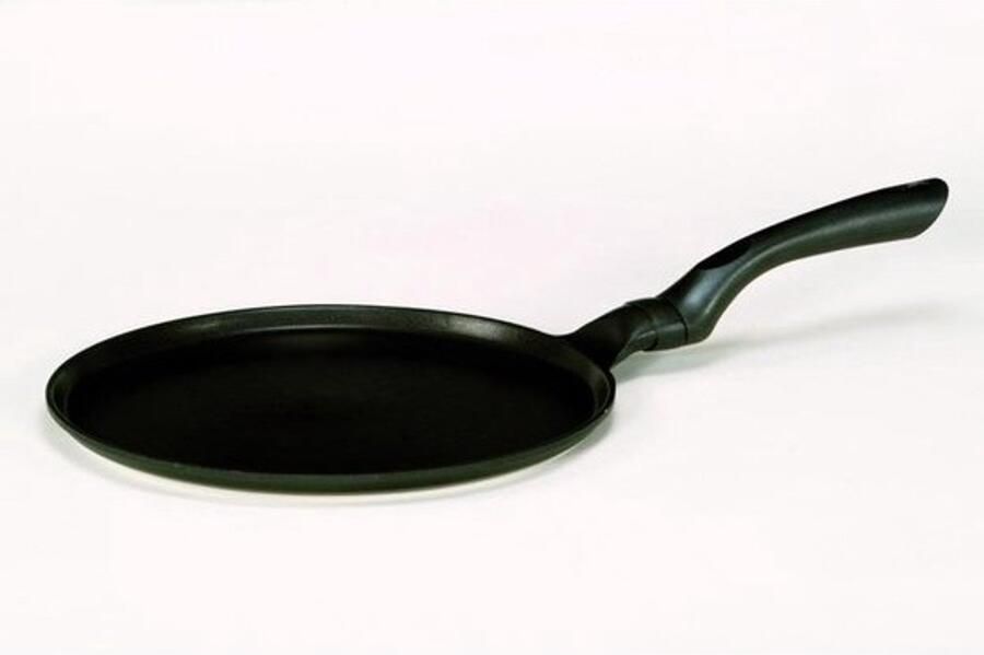 Pannenkoekenpan Crêpepan Voor het maken van ontbijt Gegoten aluminium 28 cm Zwart