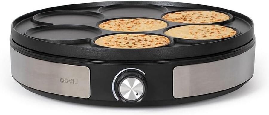 Pannenkoekenpan Crepesmaker Lekkere Pannenkoeken Dubbelzijdig Plaat 33 cm Zwart