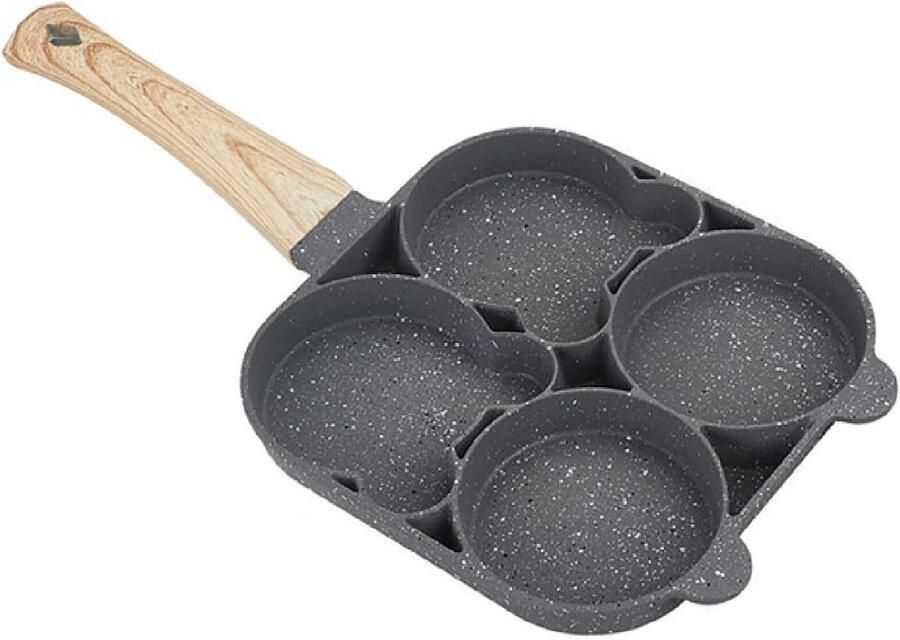 Pannenkoekenpan Eierkoekenpan Koekenpan Ontbijt Bakken Dubbele anti-aanbaklaag Mini formaat Zwart