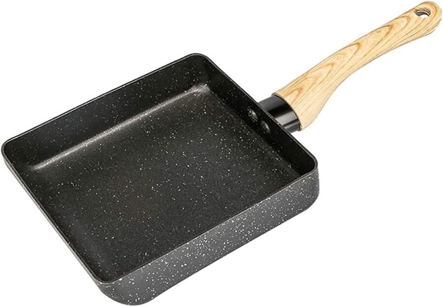 Pannenkoekenpan Eierkoekenpan Omeletpan Ontbijt Maken Antiaanbaklaag 18cm Zwart