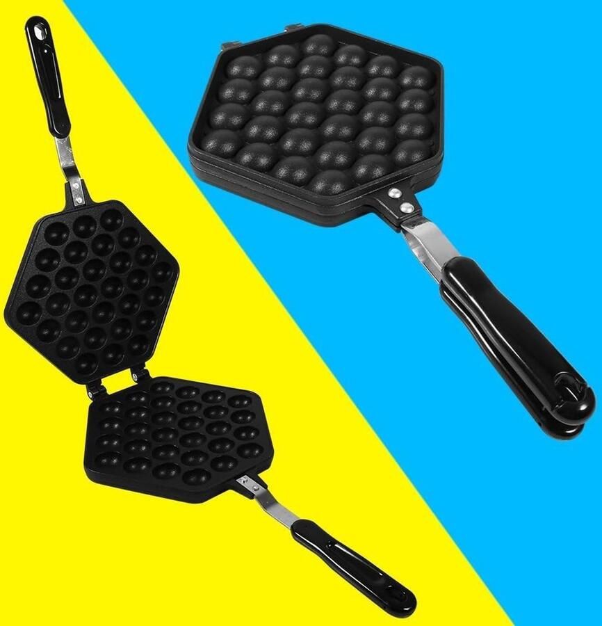 Pannenkoekenpan Eiermaker Bakplaat Ontbijt Maken Antiaanbaklaag 39 cm Zwart