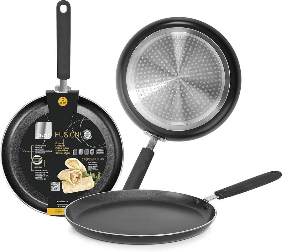 Pannenkoekenpan Fusion 22 cm Aluminium met Antiaanbaklaag en Geschikt voor Inductie