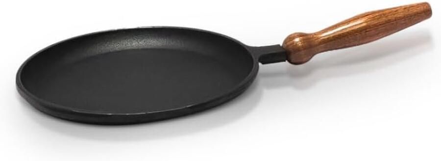 Pannenkoekenpan Gietijzer Crêpepan Koekenpan Pannenkoeken Bakken Ovenbestendig Afneembaar Handvat 24 cm Zwart