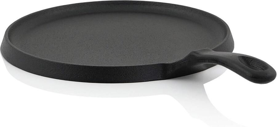 Pannenkoekenpan Gietijzer Koekenpan Rond Buiten Koken Vooraf Ingebrand 26 cm Diameter Zwart