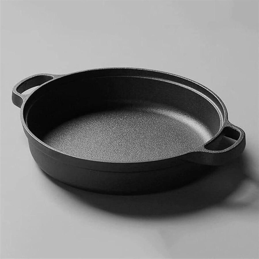 Pannenkoekenpan Gietijzer Koekenpan Inductie Lekkere Pannenkoeken Bakken Chemisch Vrije Pan 30 cm Zwart