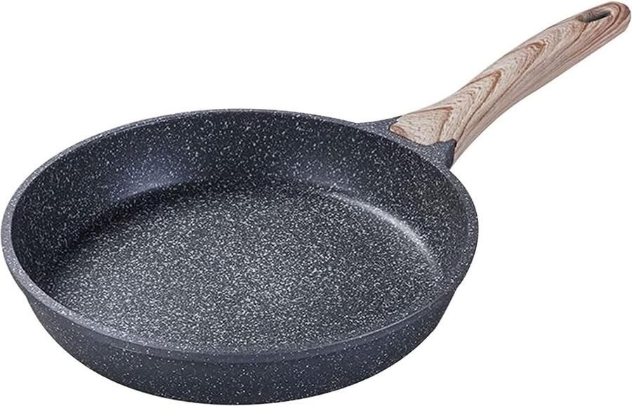 Pannenkoekenpan Grillpan Omeletpan Ontbijt Maken Non-stick Maifan Steen Voor 4 Pannenkoeken Zwart