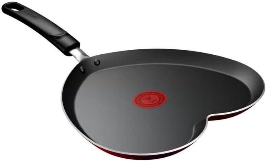 Pannenkoekenpan Hartvorm Koekenpan Omelet Lekkere Pannenkoeken Bakken Met Temperatuurindicator 25 cm Rood