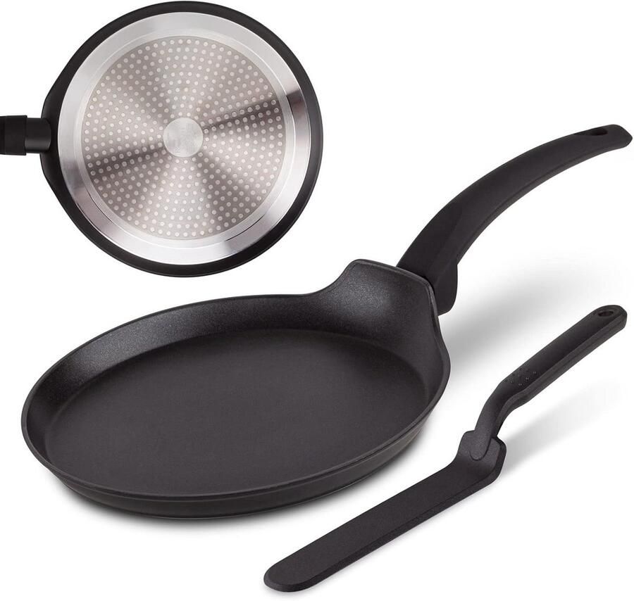 Pannenkoekenpan Inductie Crêpe pan Ontbijt bereiden Duitse anti-aanbaklaag 26 cm diameter Infinity