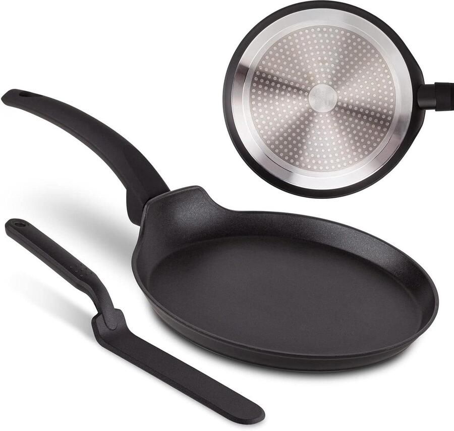 Pannenkoekenpan Inductie Crêpepan Koekenpan Ontbijt Bereiden Uitstekende Antiaanbaklaag 26 cm Diameter Infinity