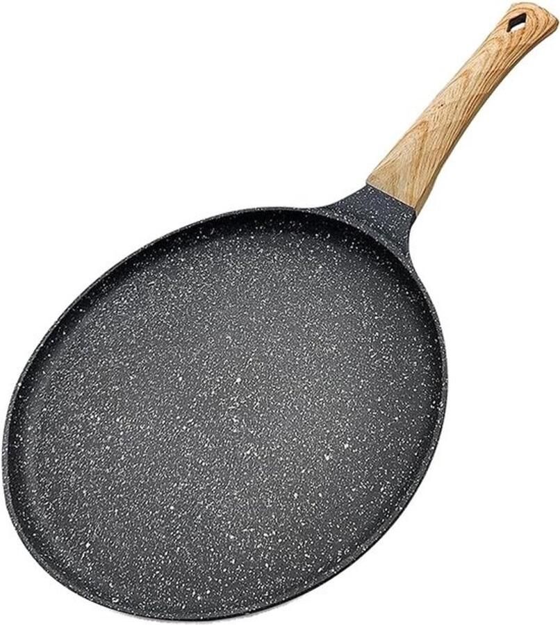 Omelet Pan Pannenkoekenpan Crêpe Ontbijt Bakken Antiaanbaklaag Inductie 24 cm Diameter Zwart