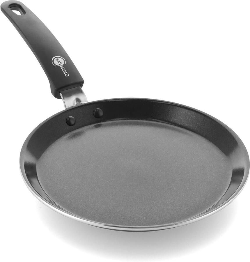 Pannenkoekenpan Crêpe pan Lekkere pannenkoeken Gezonde antiaanbaklaag 24 cm Zwart