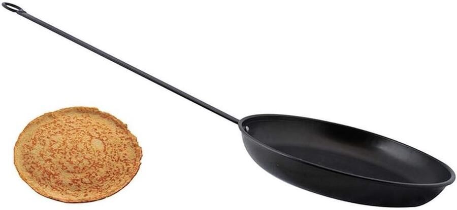 Pannenkoekenpan Koekenpan Buiten koken Gietijzer Medium Zwart