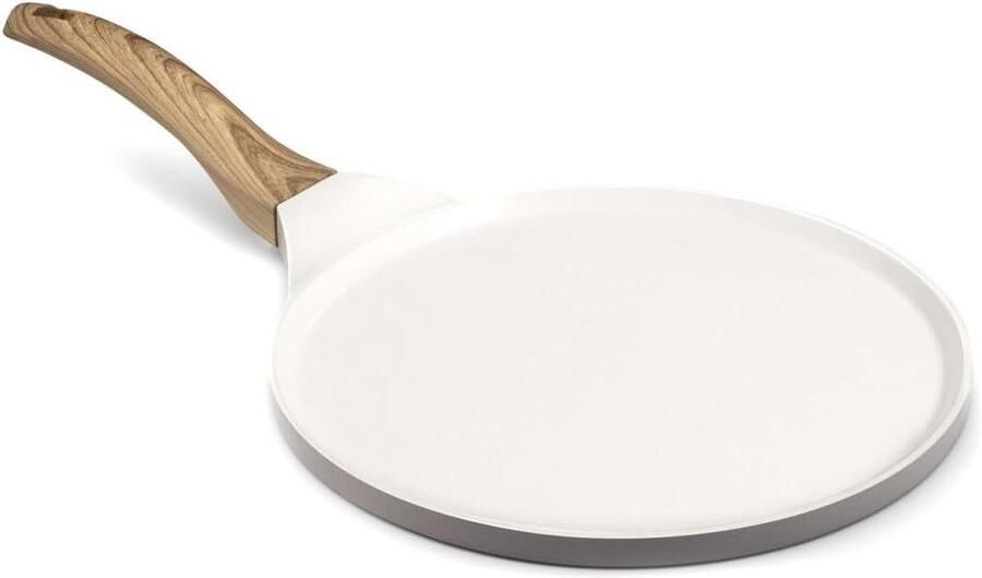 Pannenkoekenpan Koekenpan Crêpe Lekkere Pannenkoeken Maken Keramische Coating 257 cm Wit Grijs