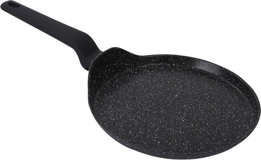 Pannenkoekenpan Koekenpan Crêpepan Pannenkoeken Bakken Marmeren Coating 24 cm Zwart