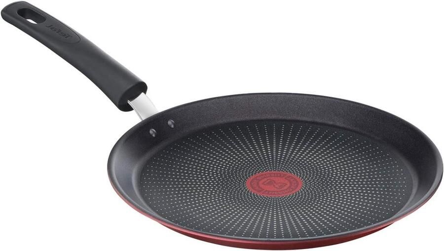 Pannenkoekenpan Koekenpan Lekker Koken Duurzame Antiaanbaklaag 25 cm Rood