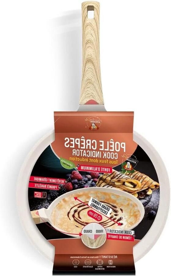 Pannenkoekenpan Koekenpan Lekker Koken Verwarmingsindicator 28 cm Roestvrij staal