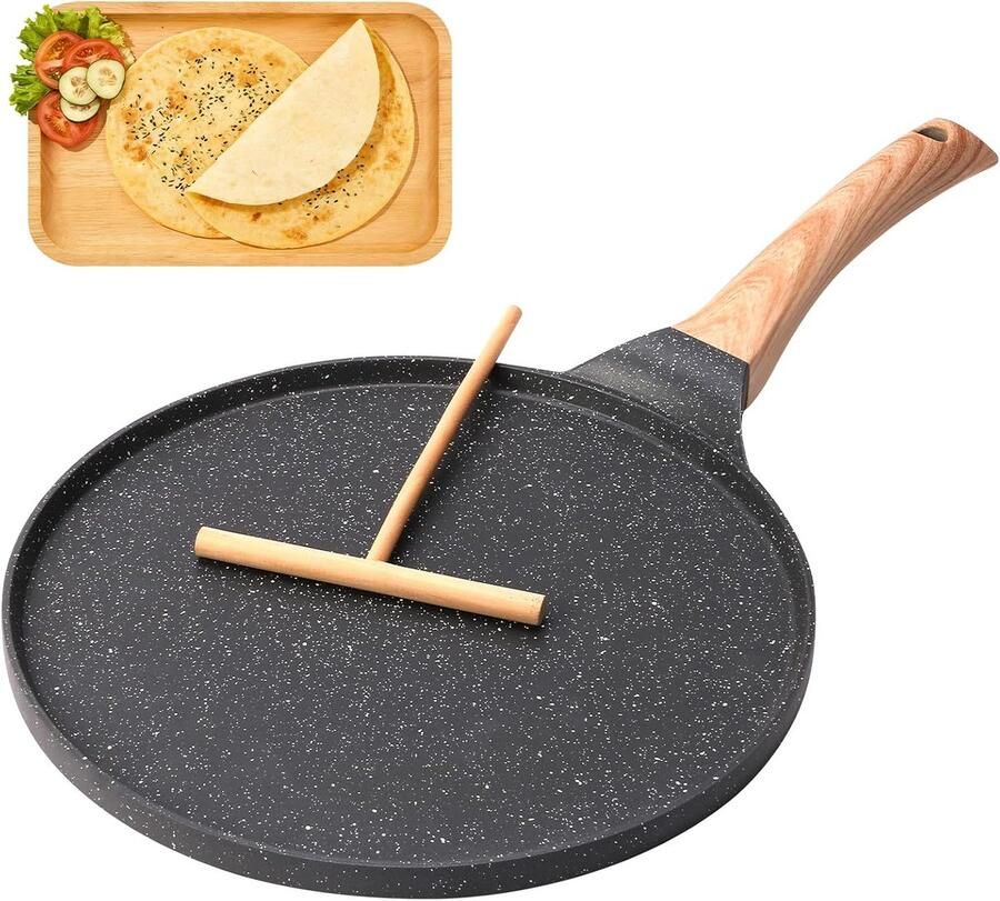 Pannenkoekenpan Koekenpan Omeletpan Ontbijt Bakken Met Deegverdeler 26 cm Diameter