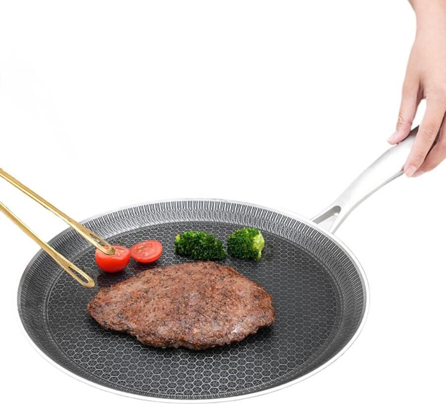 Pannenkoekenpan Koekenpan Ontbijt Koken Honingraat Coating 28 cm Zwart