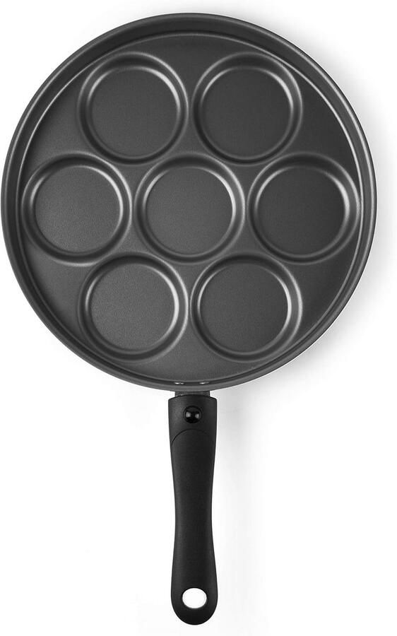 Pannenkoekenpan Koekenpan Ontbijt Maken 7 Vakken 28 cm Zwart