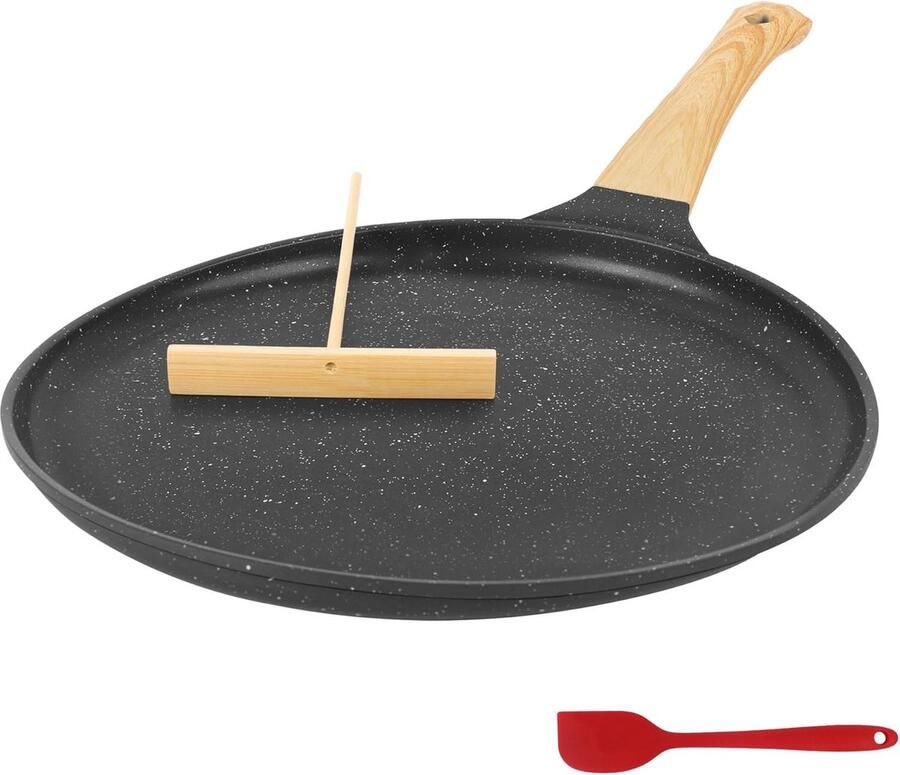 Pannenkoekenpan Koekenpan Ontbijt Maken Anti-aanbaklaag 24 cm Zwart