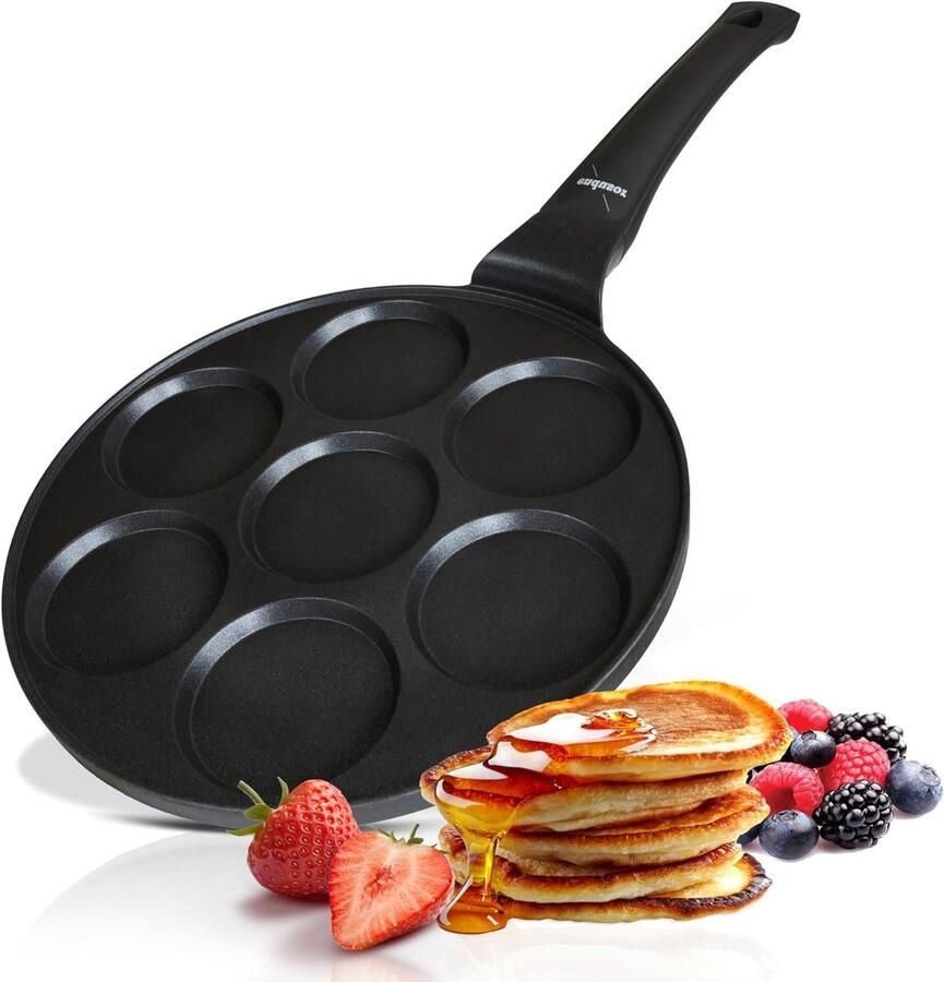 Pannenkoekenpan Koekenpan Ontbijt Maken Gelijkmatige Warmte 26 cm Diameter Zwart