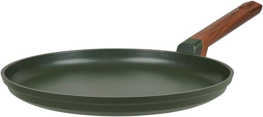Pannenkoekenpan Koekenpan Pannenkoeken Bakken Antiaanbaklaag Houtgreep 28 cm Zwart