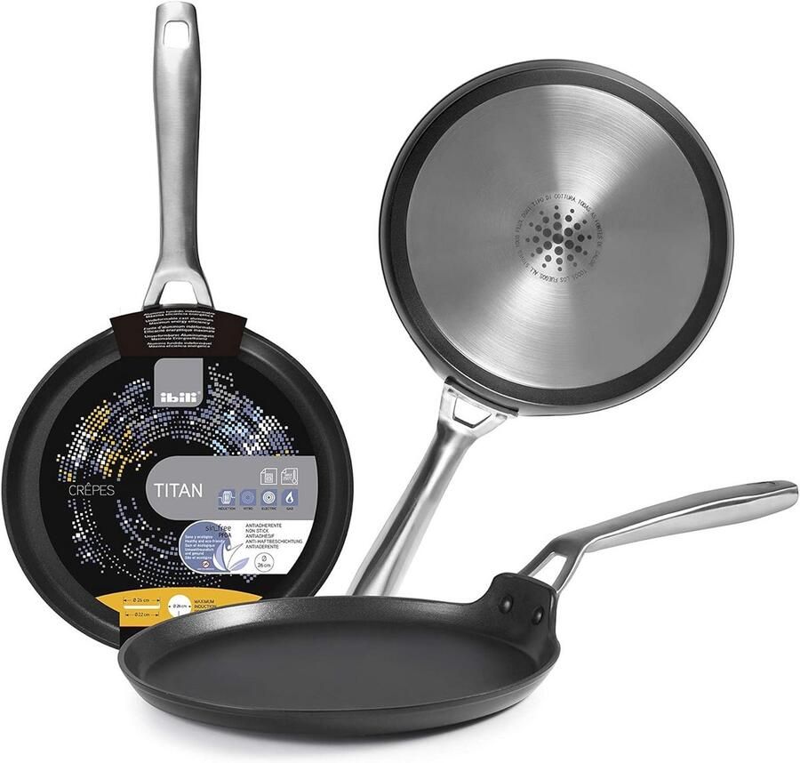 Pannenkoekenpan Koekenpan Pannenkoeken Bakken Volledige Inductie Bodem 26 cm Zwart