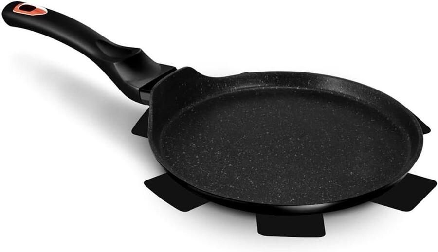Pannenkoekenpan Koekenpan Rond Lekker Ontbijten Inductie Bodem 28 cm Zwart Rosé Goud