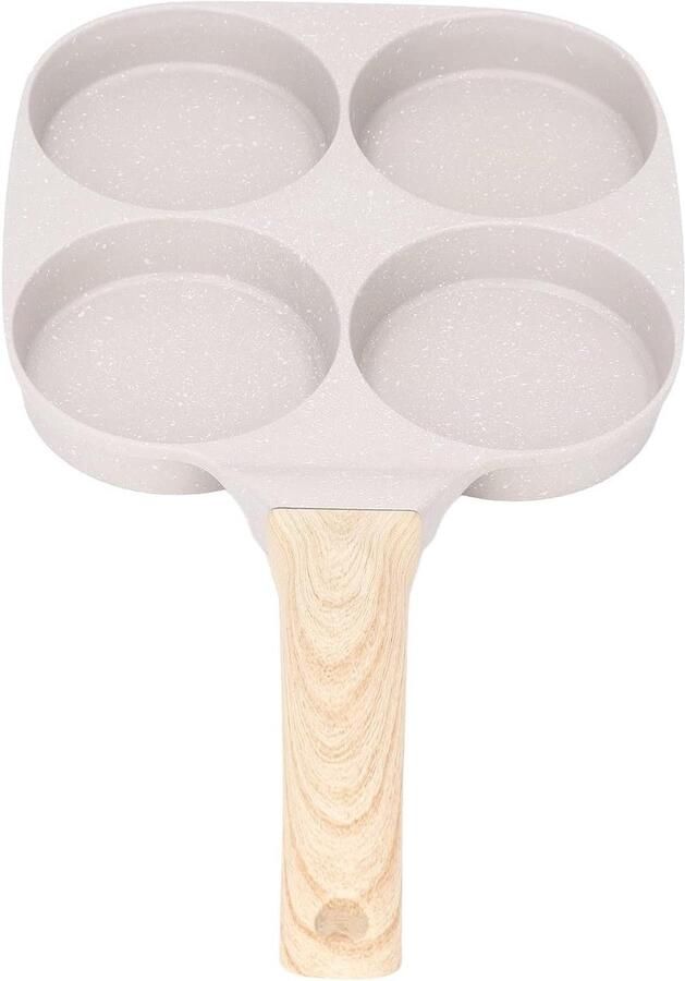 Pannenkoekenpan met 4 gaten Omelet pan Ontbijt maken Gelijkmatige verwarming 3 Koppen capaciteit Zwart